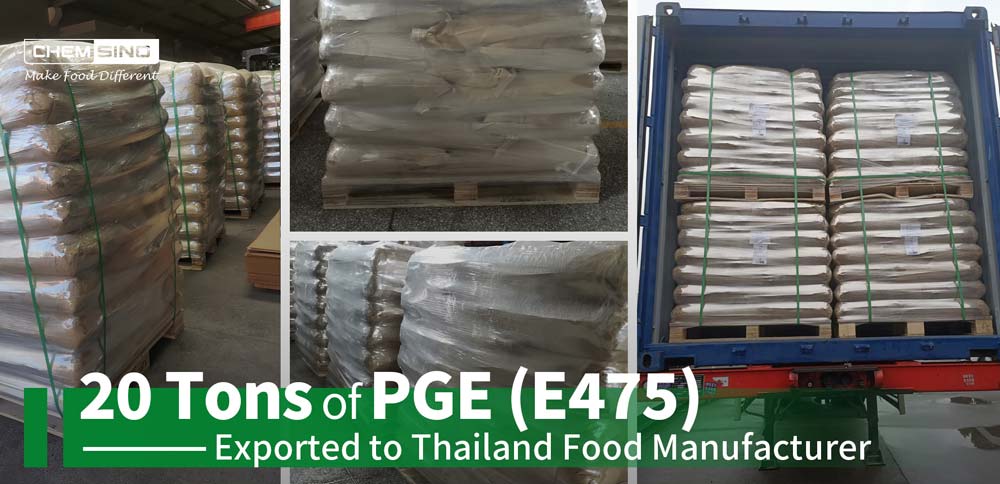 20 toneladas de PGE exportadas al fabricante de alimentos de Tailandia